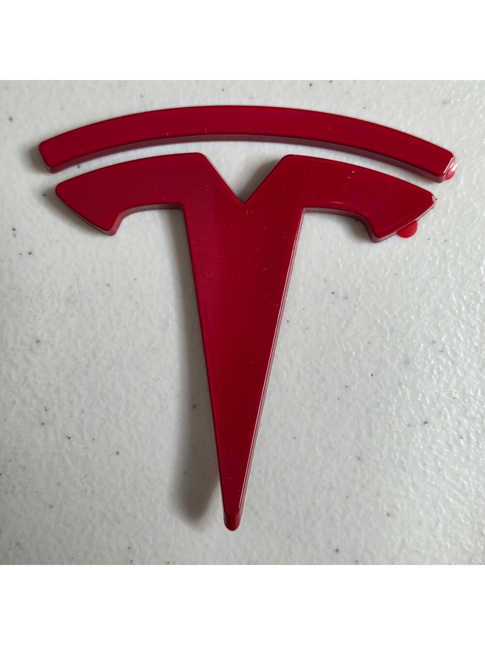Tesla Model 3 Rear T Logo Emblem Overlay Cover Red Adhesive Trunk Badge 3.25"